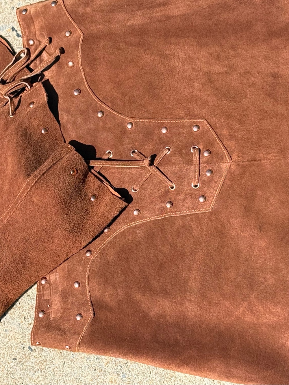 Vintage MaXima Two Piece Western 
Brown Suede Lace-Up Skirt - Women Skirts - Picture 8 of 16